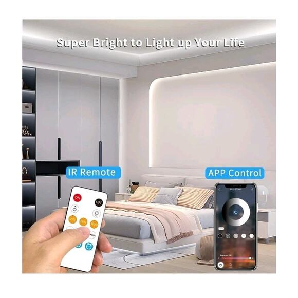 COB LED Strip Lights 6000K 16.4ft DC 24V Dimmable White Flexible LED Tape Light - Picture 2 of 8